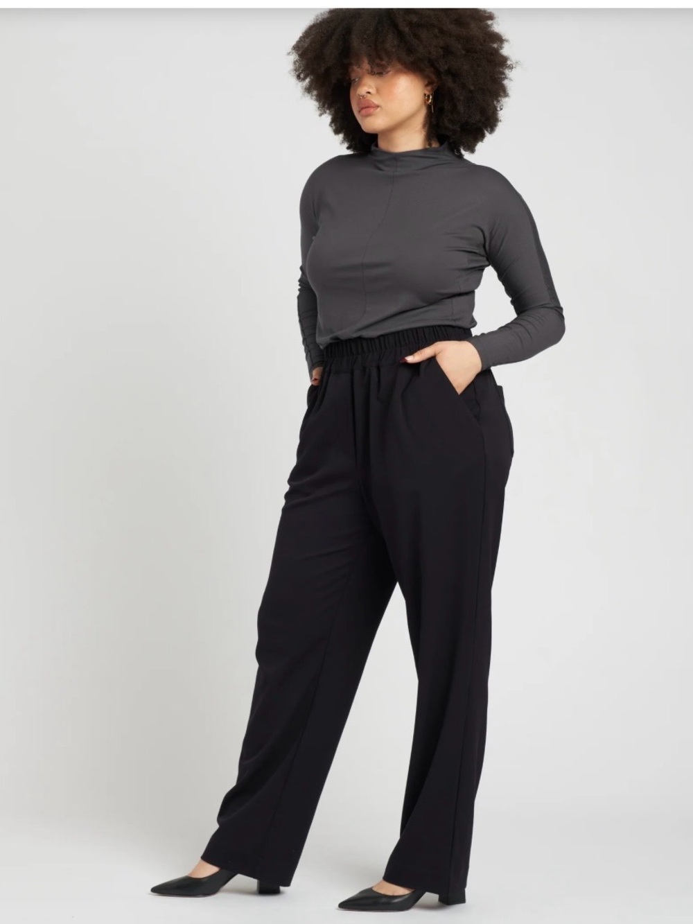 Universal Standard Black All Day Easy Pant size 6/8 NWT